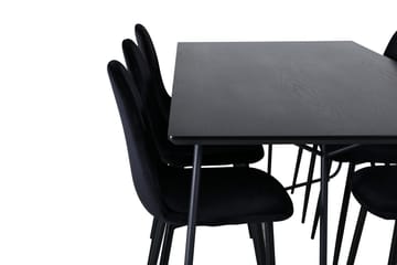 Petra Matgrupp 190 cm Rektangulär med 6 Polar stolar - Svart - Möbler - Bord & matgrupp - Matgrupp