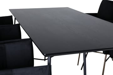 Petra Matgrupp 190 cm Rektangulär med 6 Petra stolar - Svart - Möbler - Bord & matgrupp - Matgrupp