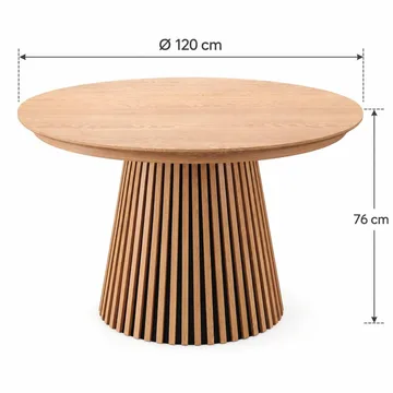 Peyra Förlängningsbart Runt Matbord 120-220 cm i Trä med Ekutseende - Ek - Möbler - Bord & matgrupp - Matbord & köksbord