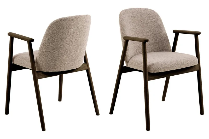 Peyra Förlängningsbart runt Matbord 120-220 cm Rökt Ek med 6 Reciclar Matstolar - Brun - Möbler - Bord & matgrupp - Matgrupp
