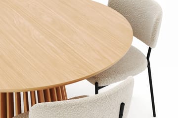 Peyra Matbord 120 cm Rund med 4 Gemmiano Stolar - Natur - Möbler - Bord & matgrupp - Matgrupp