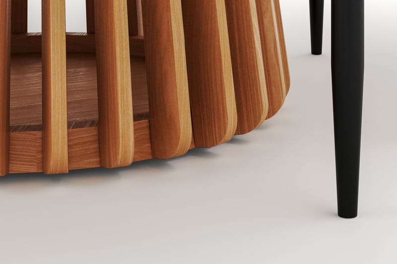 Peyra Matbord 120 cm Rund med 4 Sawako Stolar - Natur - Möbler - Bord & matgrupp - Matgrupp