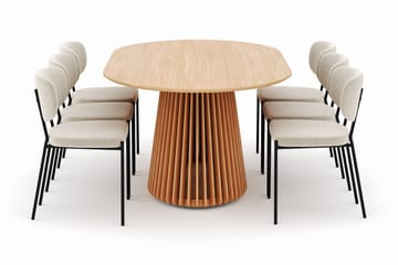 Peyra Matbord 200 cm Oval med 6 Gemmiano Stolar - Natur - Möbler - Bord & matgrupp - Matgrupp