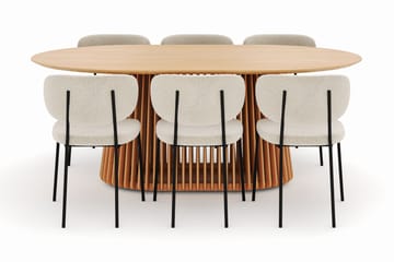Peyra Matbord 200 cm Oval med 6 Gemmiano Stolar - Natur - Möbler - Bord & matgrupp - Matgrupp