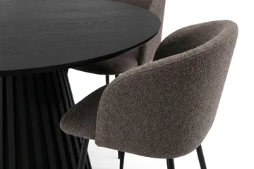 Peyra Matgrupp 110 cm runt med 4 Greya Mastolar - Svartlaserad ek - Möbler - Bord & matgrupp - Matgrupp