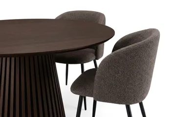 Peyra Matgrupp 150 cm runt med 6 Greya Mastolar - Rökt ek - Möbler - Bord & matgrupp - Matgrupp