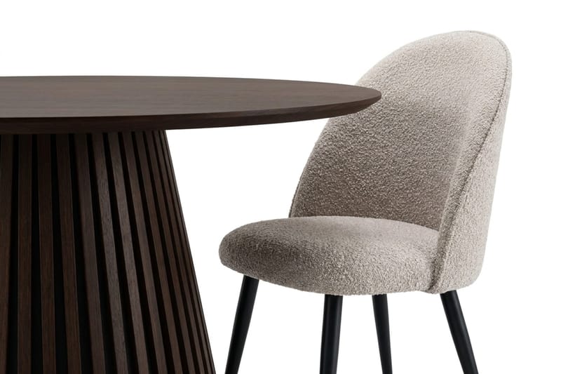 Peyra Matgrupp 150 cm runt med 6 Nibe Plus Mastolar - Rökt ek - Möbler - Bord & matgrupp - Matgrupp