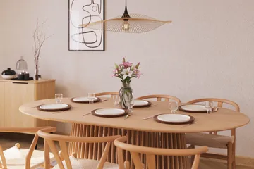 Peyra Matgrupp 200 cm Ovalt Ek med 6 Dastoori Matstolar - Natur - Möbler - Bord & matgrupp - Matgrupp