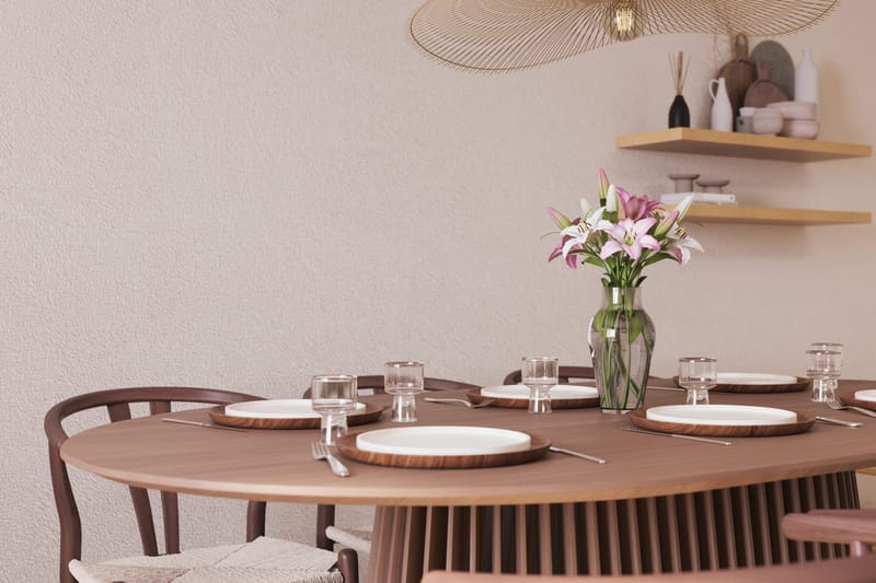 Peyra Matgrupp 200 cm Ovalt med 6 Dastoori Matstolar - Valnöt - Möbler - Bord & matgrupp - Matgrupp