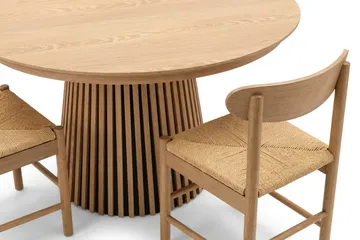 Peyra Matgrupp Förlängningsbart runt 120-220 cm Ek med 4 Malte Matstolar - Möbler - Bord & matgrupp - Matgrupp