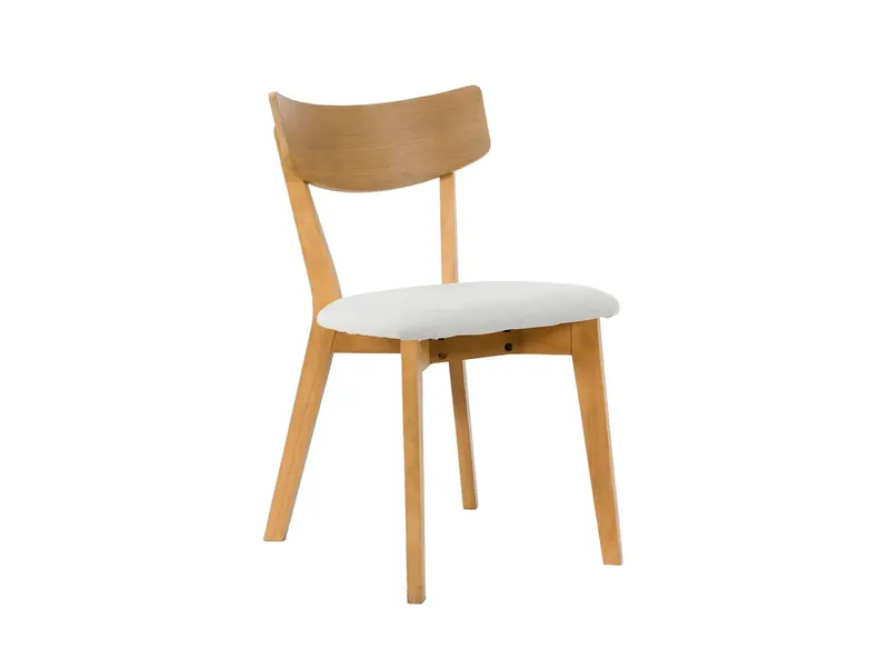 Peyra Matgrupp Förlängningsbart runt 120-220 cm i Ek med 4 Amelia Matstolar med Dyna - Ek/Beige - Möbler - Bord & matgrupp - Matgrupp