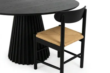 Peyra Matgrupp runt 110 cm Svart med 4 Malte Matstolar - Möbler - Bord & matgrupp - Matgrupp