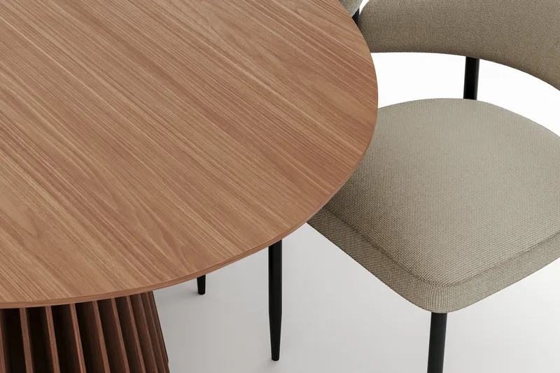 Peyra Ovalt Matbord 200 cm med 6 Sawako Stolar - Valnöt - Möbler - Bord & matgrupp - Matgrupp