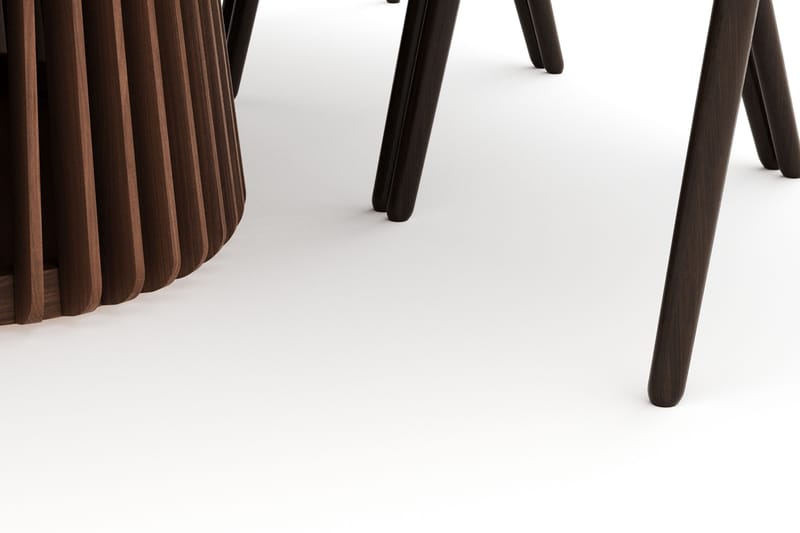 Peyra Ovalt Matgrupp Massiv Valnöt 200 cm med 6 Cytie Karmstolar - Valnöt - Möbler - Bord & matgrupp - Matgrupp