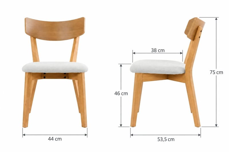 Peyra Rund Utdragbar Matgrupp 120-220 cm – Matbord med 4 Amelia Matstolar i Trä med Ekutseende - Natur - Möbler - Bord & matgrupp - Matgrupp