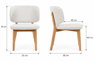 Peyra Rund Utdragbar Matgrupp 120-220 cm – Matbord med 4 Eira Matstolar i Trä med Ekutseende - Natur - Möbler - Bord & matgrupp - Matgrupp