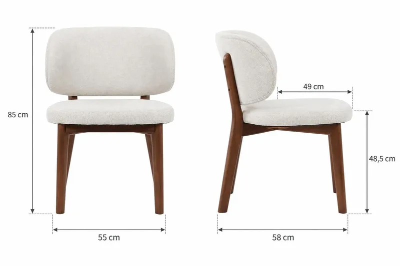 Peyra Rund Utdragbar Matgrupp 120-220 cm – Matbord med 4 Eira Matstolar i Trä med Valnötsutseende - Brun - Möbler - Bord & matgrupp - Matgrupp