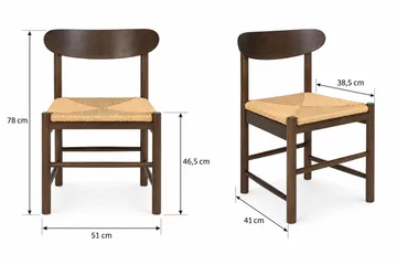 Peyra Rund Utdragbar Matgrupp 120-220 cm – Matbord med 4 Malte Matstolar i Trä med Rökt Ek-utseende - Mörkbrun - Möbler - Bord & matgrupp - Matgrupp