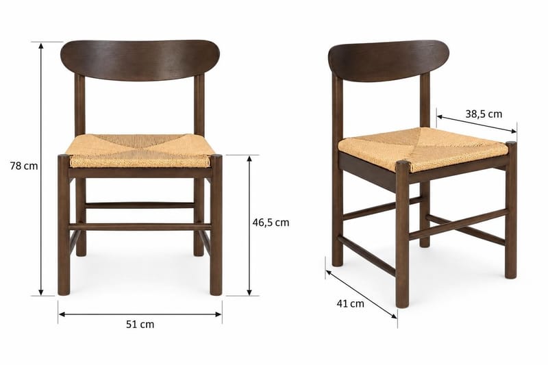 Peyra Rund Utdragbar Matgrupp 120-220 cm – Matbord med 4 Malte Matstolar i Trä med Rökt Ek-utseende - Mörkbrun - Möbler - Bord & matgrupp - Matgrupp