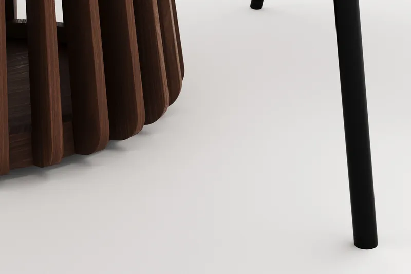 Peyra Runt Matbord 120 cm med 4 Berit Stolar - Valnöt - Möbler - Bord & matgrupp - Matgrupp