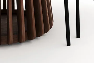 Peyra Runt Matbord 120 cm med 4 Gemmiano Stolar - Valnöt - Möbler - Bord & matgrupp - Matgrupp