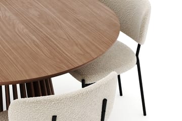 Peyra Runt Matbord 120 cm med 4 Gemmiano Stolar - Valnöt - Möbler - Bord & matgrupp - Matgrupp