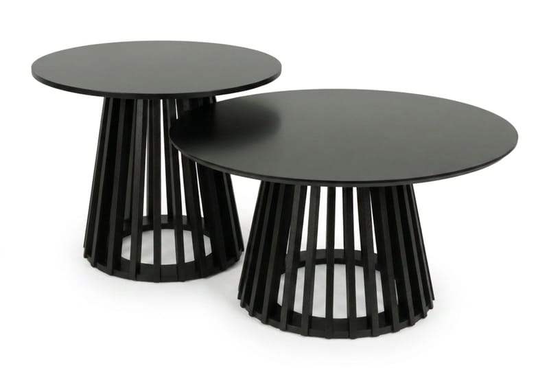 Peyra Satsbord Runt 86/60 cm Fanér, Svart