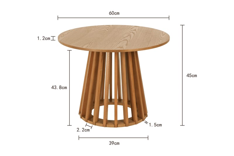 Peyra Soffbord Runt 60 cm Fanér - Ek - Möbler - Bord & matgrupp - Soffbord