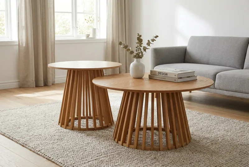 Peyra Soffbord Runt 60 cm Fanér - Ek - Möbler - Bord & matgrupp - Soffbord