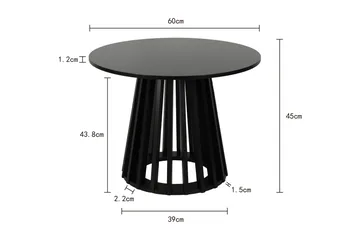 Peyra Soffbord Runt 60 cm Fanér - Svart - Möbler - Bord & matgrupp - Soffbord