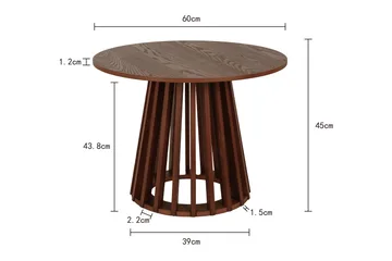 Peyra Soffbord Runt 60 cm Fanér - Valnöt - Möbler - Bord & matgrupp - Soffbord