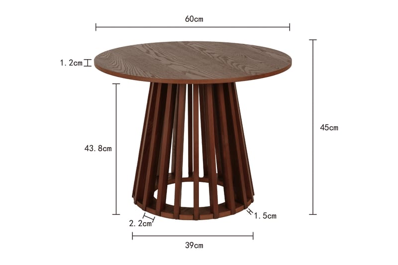 Peyra Soffbord Runt 60 cm Fanér - Valnöt - Möbler - Bord & matgrupp - Soffbord