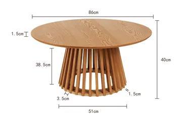 Peyra Soffbord Runt 86 cm Fanér - Ek - Möbler - Bord & matgrupp - Soffbord