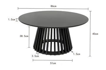 Peyra Soffbord Runt 86 cm Fanér - Svart - Möbler - Bord & matgrupp - Soffbord