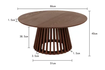 Peyra Soffbord Runt 86 cm Fanér - Valnöt - Möbler - Bord & matgrupp - Soffbord
