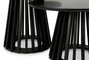 Peyra Soffbord Satsbord Runt 86/60 cm Fanér - Svart - Möbler - Bord & matgrupp - Soffbord