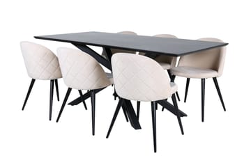Piazza Matbord 190 cm med 6 Velvet Stitches Matstol - Möbler - Bord & matgrupp - Matgrupp
