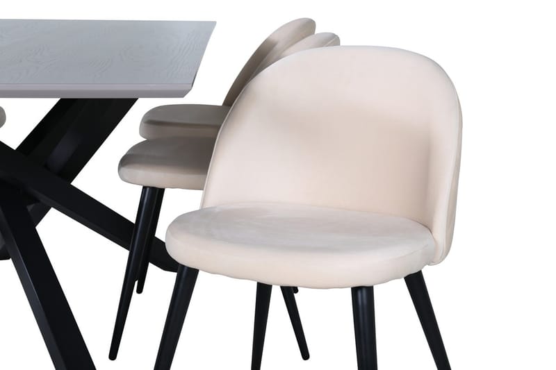 Piazza Matbord 190 cm med 6 Velvet Stitches Matstol - Möbler - Bord & matgrupp - Matgrupp