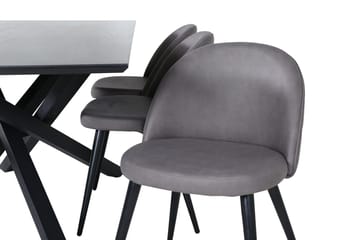 Piazza Matbord 190 cm med 6 Velvet Stitches Matstol - Möbler - Bord & matgrupp - Matgrupp
