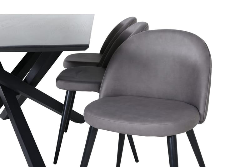 Piazza Matbord 190 cm med 6 Velvet Stitches Matstol - Möbler - Bord & matgrupp - Matgrupp