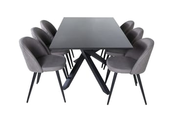 Piazza Matbord 190 cm med 6 Velvet Stitches Matstol - Möbler - Bord & matgrupp - Matgrupp