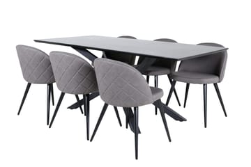 Piazza Matbord 190 cm med 6 Velvet Stitches Matstol - Möbler - Bord & matgrupp - Matgrupp