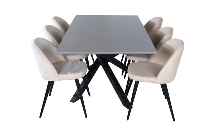 Piazza Matbord 190 cm med 6 Velvet Stitches Matstol - Möbler - Bord & matgrupp - Matgrupp
