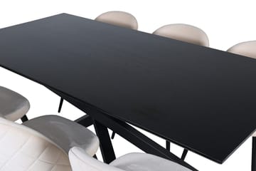 Piazza Matbord 190 cm med 6 Velvet Stitches Matstol - Möbler - Bord & matgrupp - Matgrupp