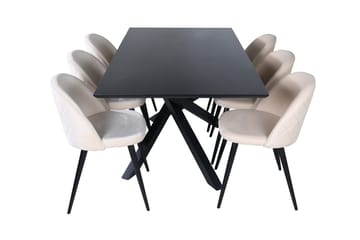 Piazza Matbord 190 cm med 6 Velvet Stitches Matstol - Möbler - Bord & matgrupp - Matgrupp