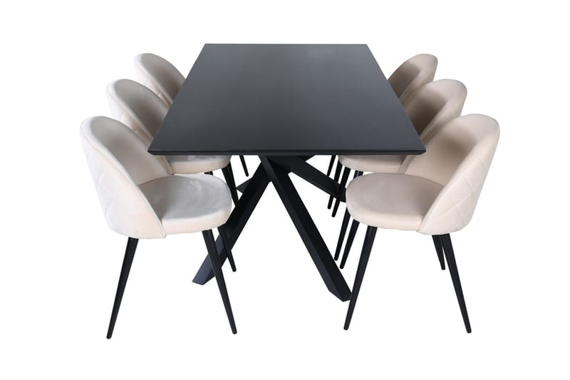 Piazza Matbord 190 cm med 6 Velvet Stitches Matstol - Möbler - Bord & matgrupp - Matgrupp