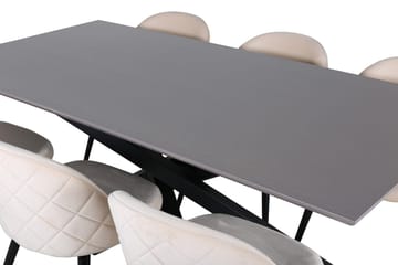Piazza Matbord 190 cm med 6 Velvet Stitches Matstol - Möbler - Bord & matgrupp - Matgrupp