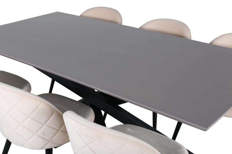 Piazza Matbord 190 cm med 6 Velvet Stitches Matstol - Möbler - Bord & matgrupp - Matgrupp
