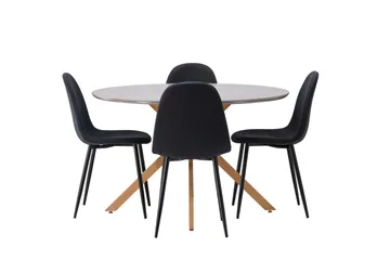 Piazza Matgrupp + 4 stolar Rektangulär - Grå - Möbler - Bord & matgrupp - Matgrupp