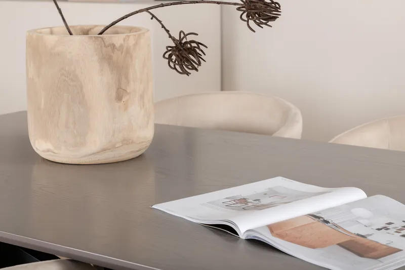 Piazza Matgrupp 180 cm Rektangulär med 6 Berit stolar - Beige - Möbler - Bord & matgrupp - Matgrupp